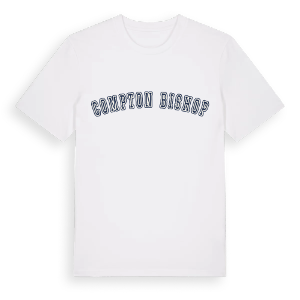 Compton Bishop college t-shirt – ekologisk bomull t-shirt från Pinshirt