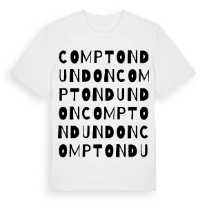 Compton Dundon ordlek t-shirt – ekologisk bomull t-shirt från Pinshirt
