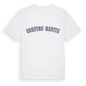 Compton Martin college t-shirt – ekologisk bomull t-shirt från Pinshirt
