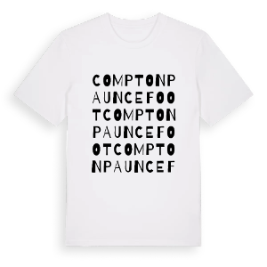 Compton Pauncefoot ordlek t-shirt – ekologisk bomull t-shirt från Pinshirt