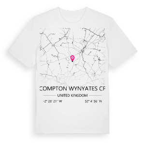 Compton Wynyates CP karta t-shirt – ekologisk bomull t-shirt från Pinshirt