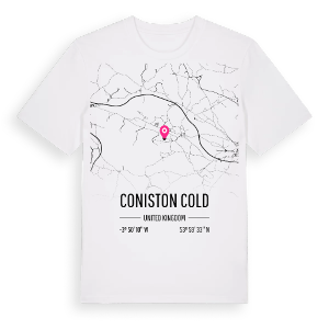 Coniston Cold karta t-shirt – ekologisk bomull t-shirt från Pinshirt