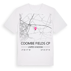Coombe Fields CP karta t-shirt – ekologisk bomull t-shirt från Pinshirt