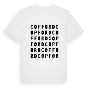 Copford ordlek t-shirt – ekologisk bomull t-shirt från Pinshirt