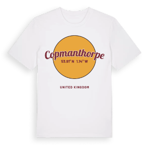 Copmanthorpe cirkel t-shirt – ekologisk bomull t-shirt från Pinshirt