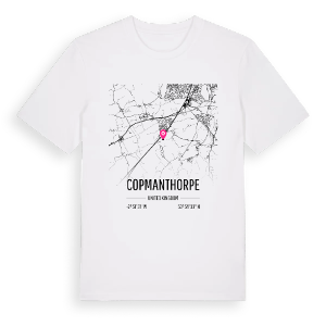 Copmanthorpe karta t-shirt – ekologisk bomull t-shirt från Pinshirt