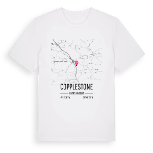 Copplestone karta t-shirt – ekologisk bomull t-shirt från Pinshirt