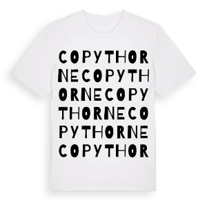 Copythorne ordlek t-shirt – ekologisk bomull t-shirt från Pinshirt