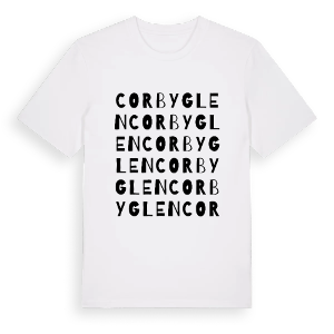 Corby Glen ordlek t-shirt – ekologisk bomull t-shirt från Pinshirt