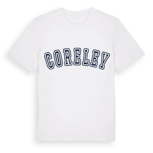 Coreley college t-shirt – ekologisk bomull t-shirt från Pinshirt