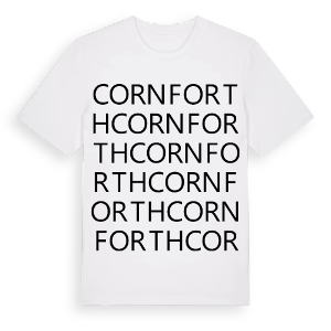 Cornforth ordlek t-shirt – ekologisk bomull t-shirt från Pinshirt