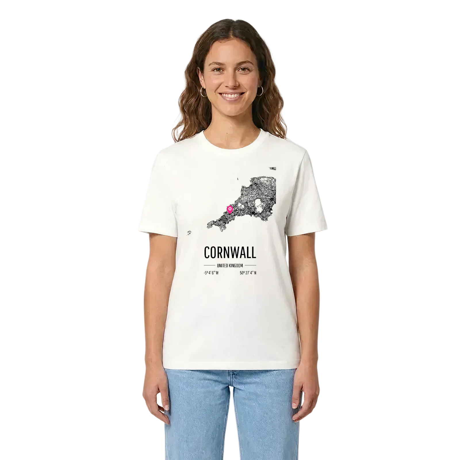 Cornwall karta t-shirt – White, i miljö