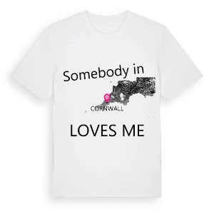 Någon i Cornwall älskar mig t-shirt – ekologisk bomull t-shirt från Pinshirt