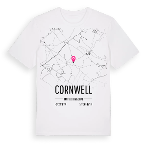 Cornwell karta t-shirt – ekologisk bomull t-shirt från Pinshirt