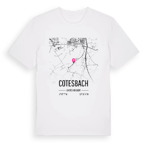 Cotesbach karta t-shirt – ekologisk bomull t-shirt från Pinshirt