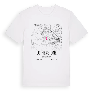 Cotherstone karta t-shirt – ekologisk bomull t-shirt från Pinshirt