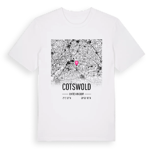Cotswold karta t-shirt – ekologisk bomull t-shirt från Pinshirt