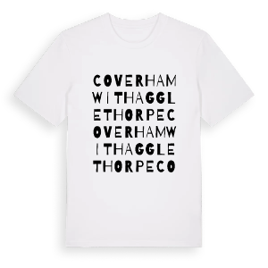 Coverham with Agglethorpe ordlek t-shirt – ekologisk bomull t-shirt från Pinshirt
