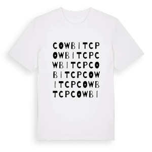 Cowbit CP ordlek t-shirt – ekologisk bomull t-shirt från Pinshirt