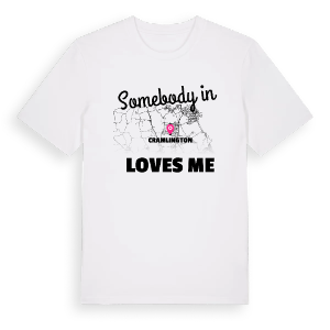 Någon i Cramlington älskar mig t-shirt – ekologisk bomull t-shirt från Pinshirt