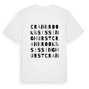 Cranbrook & Sissinghurst ordlek t-shirt – ekologisk bomull t-shirt från Pinshirt