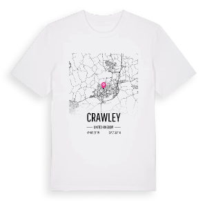 Crawley karta t-shirt – ekologisk bomull t-shirt från Pinshirt