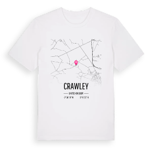 Crawley karta t-shirt – ekologisk bomull t-shirt från Pinshirt