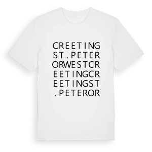 Creeting St. Peter or West Creeting ordlek t-shirt – ekologisk bomull t-shirt från Pinshirt
