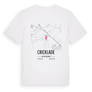 Cricklade karta t-shirt – ekologisk bomull t-shirt från Pinshirt