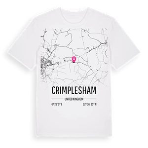 Crimplesham karta t-shirt – ekologisk bomull t-shirt från Pinshirt