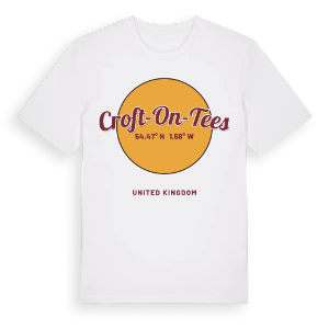 Croft-on-Tees cirkel t-shirt – ekologisk bomull t-shirt från Pinshirt