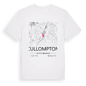 Cullompton karta t-shirt – ekologisk bomull t-shirt från Pinshirt
