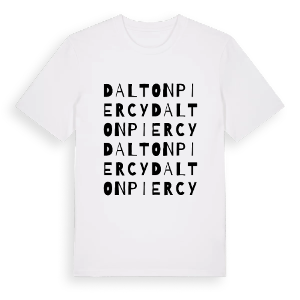 Dalton Piercy ordlek t-shirt – ekologisk bomull t-shirt från Pinshirt