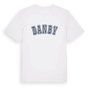 Danby college t-shirt – ekologisk bomull t-shirt från Pinshirt
