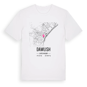 Dawlish karta t-shirt – ekologisk bomull t-shirt från Pinshirt