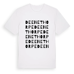 Deenethorpe ordlek t-shirt – ekologisk bomull t-shirt från Pinshirt
