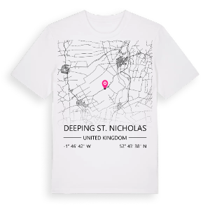 Deeping St. Nicholas karta t-shirt – ekologisk bomull t-shirt från Pinshirt