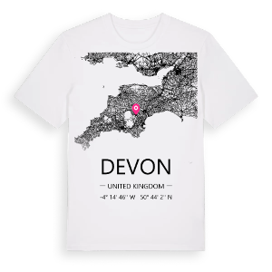 Devon karta t-shirt – ekologisk bomull t-shirt från Pinshirt