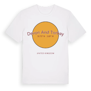 Devon and Torbay cirkel t-shirt – ekologisk bomull t-shirt från Pinshirt