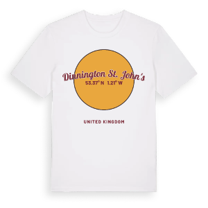 Dinnington St. John's cirkel t-shirt – ekologisk bomull t-shirt från Pinshirt