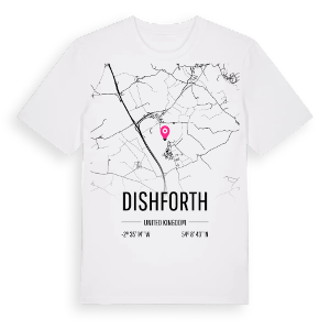Dishforth karta t-shirt – ekologisk bomull t-shirt från Pinshirt