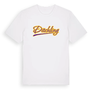 Ditchling baseball t-shirt – ekologisk bomull t-shirt från Pinshirt