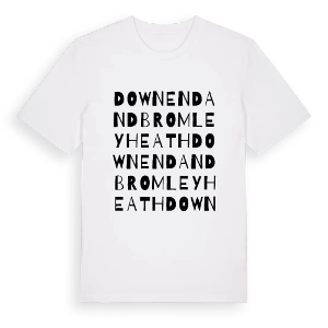Downend and Bromley Heath ordlek t-shirt – ekologisk bomull t-shirt från Pinshirt