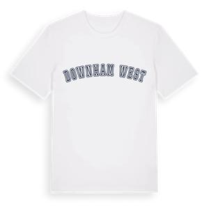 Downham West college t-shirt – ekologisk bomull t-shirt från Pinshirt