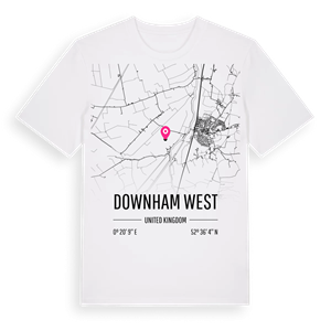 Downham West karta t-shirt – ekologisk bomull t-shirt från Pinshirt