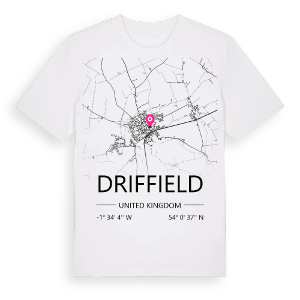 Driffield karta t-shirt – ekologisk bomull t-shirt från Pinshirt