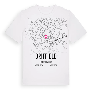 Driffield karta t-shirt – ekologisk bomull t-shirt från Pinshirt