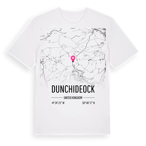 Dunchideock karta t-shirt – ekologisk bomull t-shirt från Pinshirt