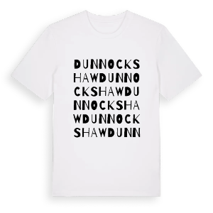 Dunnockshaw ordlek t-shirt – ekologisk bomull t-shirt från Pinshirt
