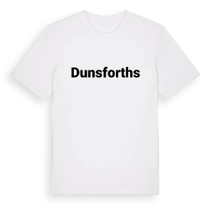 Dunsforths fetstil t-shirt – ekologisk bomull t-shirt från Pinshirt